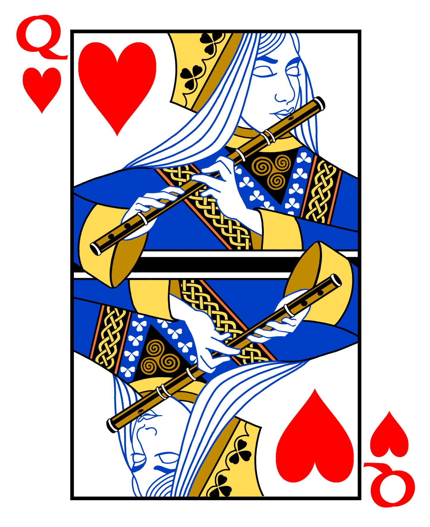 Flute: Queen of Hearts 3/4 sleeve (US ORDERS ONLY)